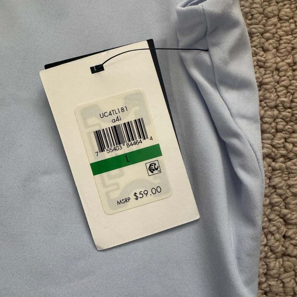 DKNY Suits Ice Blue Sleeveless Shell Top NWT Size L Shoulder Pads Career - Picture 10 of 16